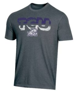Ncaa TCU Horned Frogs Men's Charcoal Heather T-Shirt, TCU Shirts Gifts For NCAA Fans