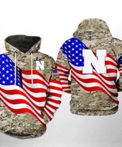 Nebraska Cornhuskers Us Flag Camo Veteran 3D All Over Print Zip Hoodie Gifts For Ncaa Fans