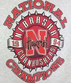 Nebraska Huskers Vintage Style 90s 1994 Cornhuskers T-Shirt Sweatshirt Pullover Hoodie Reprinted Full Color Full Size