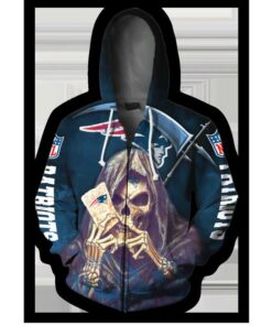 New England Patriots Halloween Hoodie Death Card Gifts for Fans