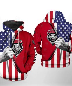 New Mexico Lobos Ncaa Us Flag 3D All Over Print Hoodie, Zip-Up Hoodie