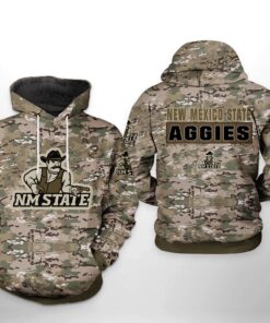New Mexico State Aggies Ncaa Camo Veteran 3D All Over Print Hoodie, Zip-Up Hoodie