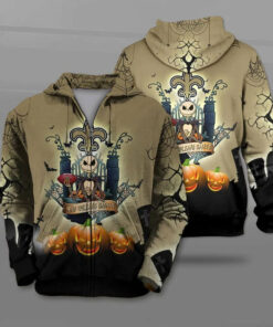 New Orleans Saints Halloween Costume Hoodies Jack Skellington 3D Graphic Gifts for Fans