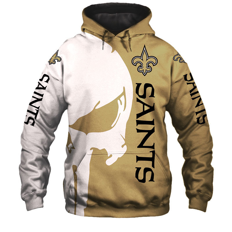 New Orleans Saints Hoodies Skull Printed Gifts for Fans