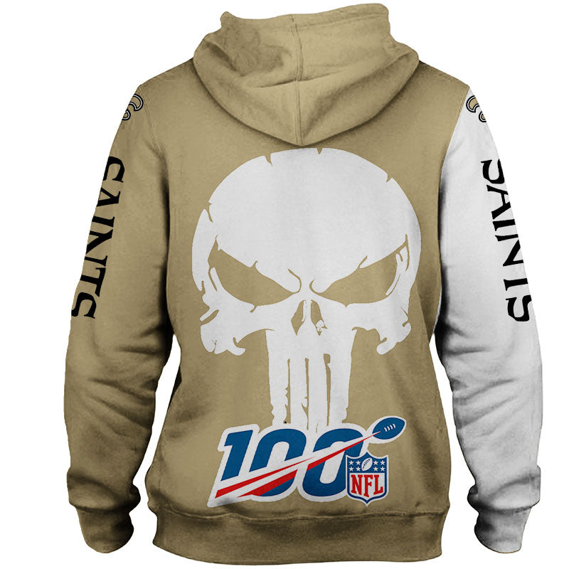New Orleans Saints Hoodies Skull Printed Gifts for Fans
