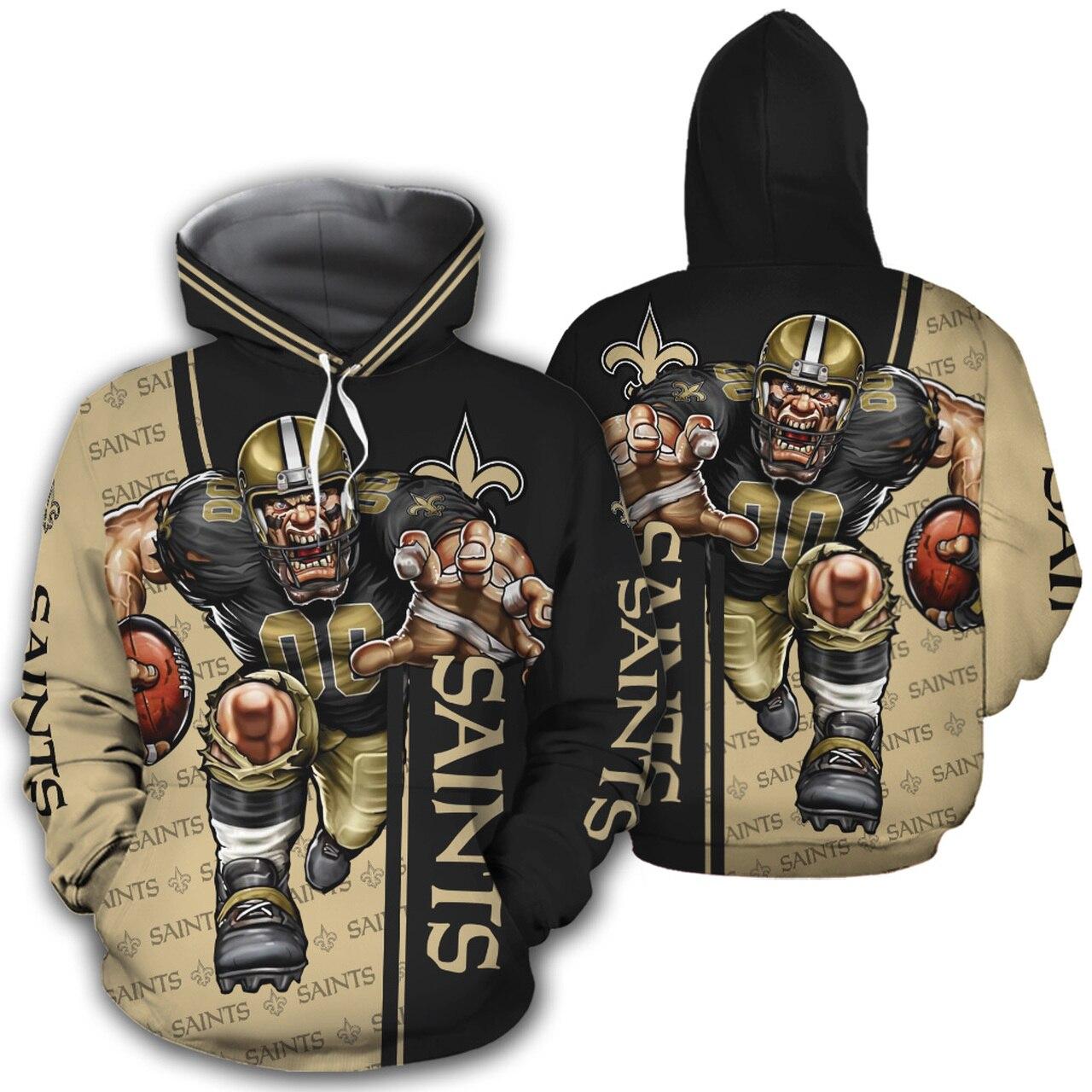 New Orleans Saints Men's Hoodies Mascot 3D Ultra Cool Gifts for Fans ...