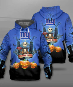 New York Giants Halloween Costume Hoodies Jack Skellington 3D Graphic Gifts for Fans
