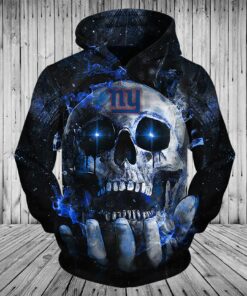 New York Giants Hoodies Mens 3D Skull Place On Hand Gifts for Fans