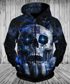 New York Giants Hoodies Mens 3D Skull Place On Hand Gifts for Fans