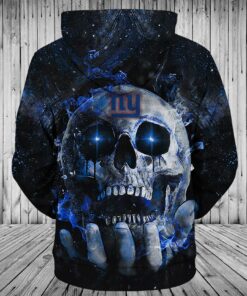 New York Giants Hoodies Mens 3D Skull Place On Hand Gifts for Fans