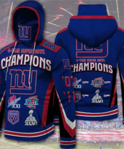 New York Giants Men's Hoodie 4 Times Super Bowl Champions Gifts for Fans