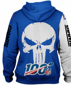 New York Giants Men's Hoodie Skull Printed Gifts for Fans