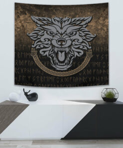 Norse Pagan Viking Wolf Tapestry for Wall Décor