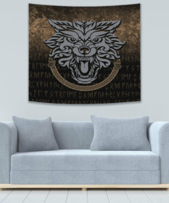 Norse Pagan Viking Wolf Tapestry for Wall Décor
