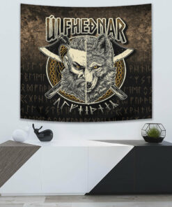 Norse Viking Wolf Ulfhednar Pagan Warrior Ulfhedinn Tapestry for Wall Décor