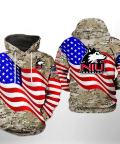 Northern Illinois Huskies Ncaa Us Flag Camo Veteran 3D All Over Print Hoodie, Zip-Up Hoodie