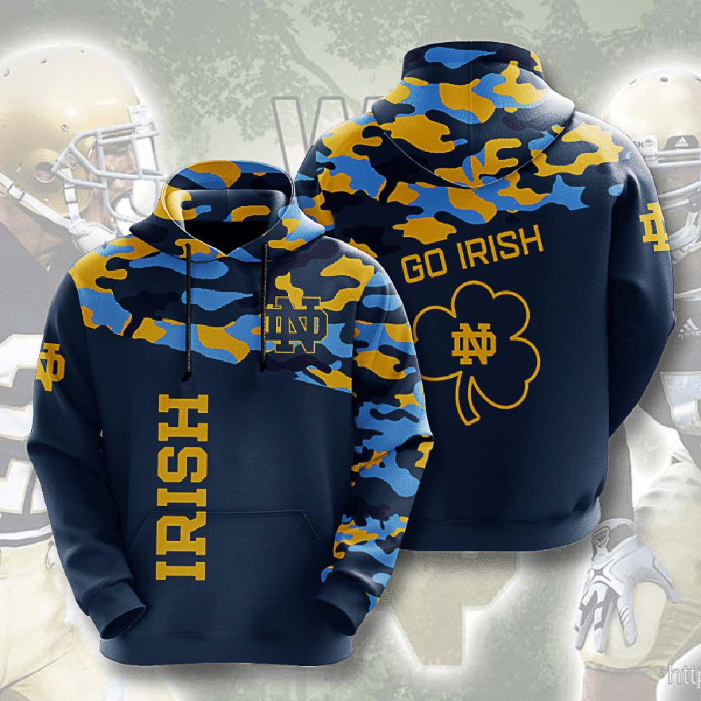 Notre Dame Fighting Irish 3D All Over Print Zip Hoodie Gifts For Ncaa Fans