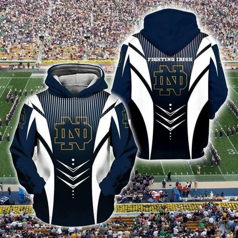 Notre Dame Fighting Irish Armor Funny 3D All Over Print Zip Hoodie Gifts For Ncaa Fans