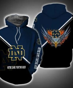 Notre Dame Fighting Irish Fire Eagle 3D All Over Print Zip Hoodie Gifts For Ncaa Fans