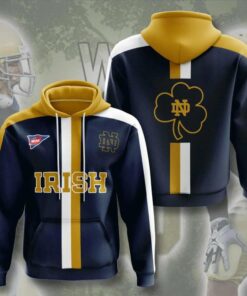 Notre Dame Fighting Irish Football For Patrick’S Day 3D All Over Print Zip Hoodie Gifts For Ncaa Fans