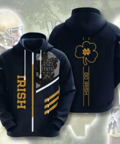 Notre Dame Fighting Irish Go Irish 3D All Over Print Zip Hoodie Gifts For Ncaa Fans