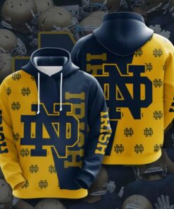 Notre Dame Fighting Irish Many Logo 3D All Over Print Zip Hoodie Gifts For Ncaa Fans