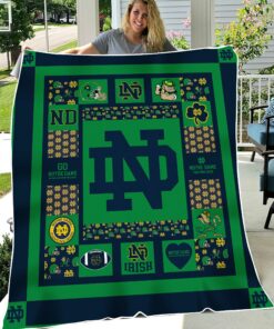 Notre Dame Fighting Irish Sherpa Fleece Blanket Gifts for NCAA Fans