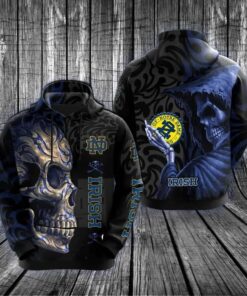 Notre Dame Fighting Irish Skull 3D All Over Print Zip Hoodie Gifts For Ncaa Fans