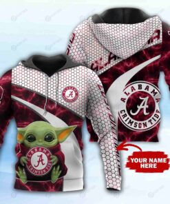Ntlhd03 Personalized Alabama Crimson Tide 3D All Over Print Zip Hoodie Gifts For Ncaa Fans