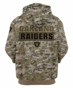 Oakland Raiders Camo Hoodie 3D Printed Pullover Zip Up Hoodies Gifts for Fans