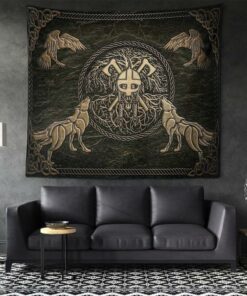 Odin The Allfather Asgard God And Chief Of Aesir Blue Version Tapestry for Wall Décor