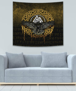 Odin The Allfather Asgard God And Chief Of Aesir Red Version Tapestry for Wall Décor