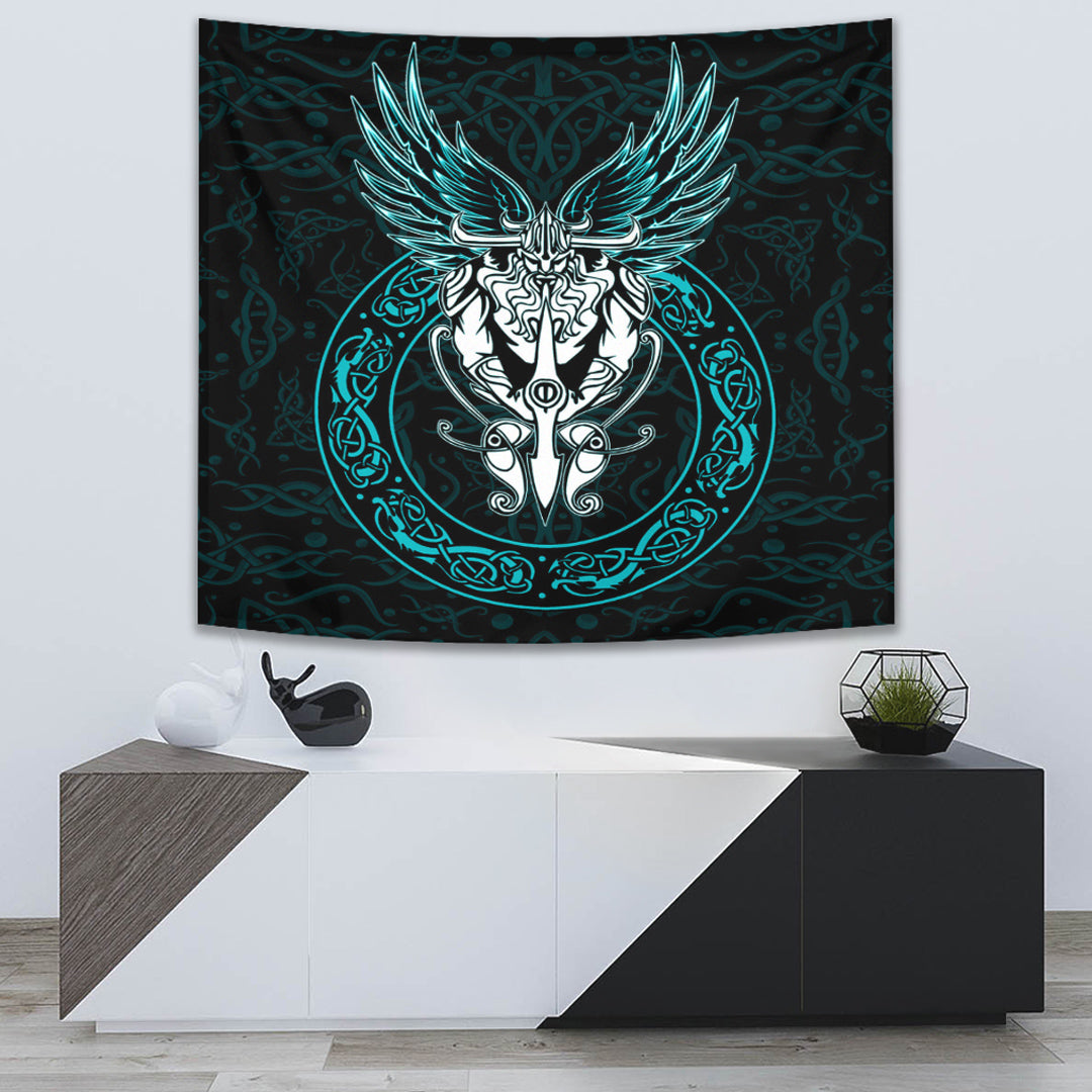 OdinWing Viking Turquoise Tapestry for Wall Décor