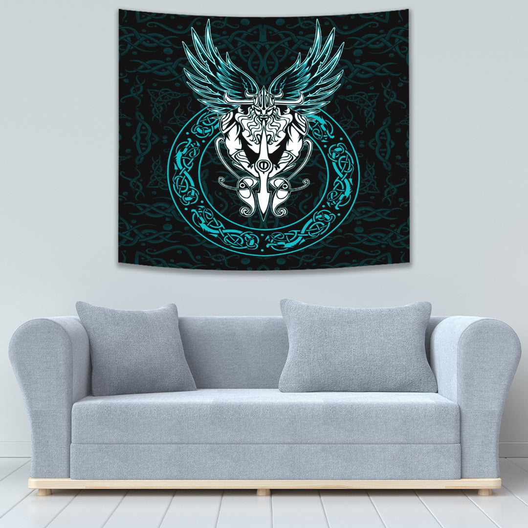OdinWing Viking Turquoise Tapestry for Wall Décor