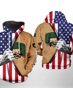 Ohio Bobcats Ncaa Us Flag 3D All Over Print Hoodie, Zip-Up Hoodie