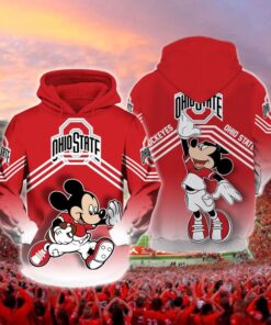 Ohio State Buckeyes Mickey 3D All Over Print Zip Hoodie Gifts For Ncaa Fans