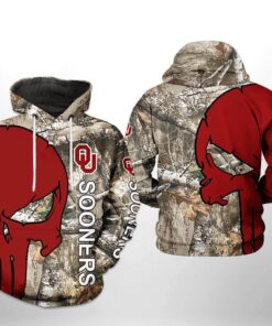 Oklahoma Sooners Hoodie Ncaa Camo Veteran Hunting 3D All Over Print Hoodie Zip Hoodie Gifts For Fans