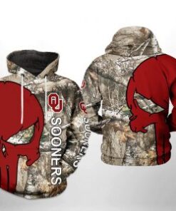 Oklahoma Sooners Ncaa Camo Veteran Hunting 3D All Over Print Hoodie, Zip-Up Hoodie