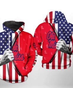 Ole Miss Rebels Ncaa Us Flag 3D All Over Print Hoodie, Zip-Up Hoodie