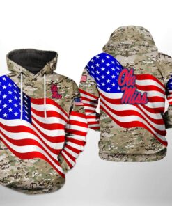 Ole Miss Rebels Ncaa Us Flag Camo Veteran 3D All Over Print Hoodie, Zip-Up Hoodie