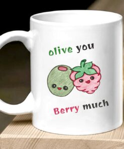Olive You Berry Much Valentine Mug For Husband Wife Couples Fiance Boyfriend Girlfriend For Valentine's Day Gifts