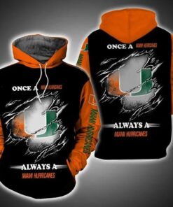 Once A Miami Hurricanes Always A Miami Hurricanes 3D All Over Print Zip Hoodie Gifts For Ncaa Fans