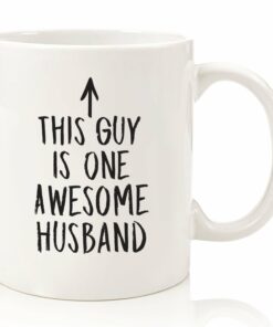 One Awesome Husband Funny Coffee Mug - Best Husband Anniversary, Christmas Gifts From Wife - Unique Gifts For Men, Him - Top Birthday Present Idea From Wifey -Fun Novelty Cup For The Mr