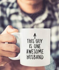One Awesome Husband Funny Coffee Mug - Best Husband Anniversary, Christmas Gifts From Wife - Unique Gifts For Men, Him - Top Birthday Present Idea From Wifey -Fun Novelty Cup For The Mr