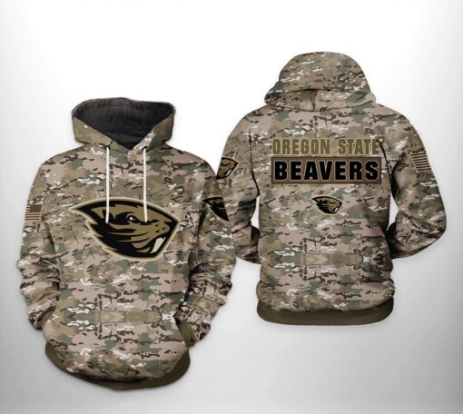 Oregon State Beavers Ncaa Camo Veteran 3D All Over Print Hoodie, Zip-Up Hoodie