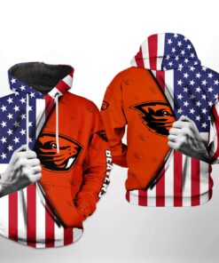 Oregon State Beavers Ncaa Us Flag 3D All Over Print Hoodie, Zip-Up Hoodie
