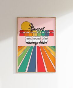 Oscar Wilde Motivational Quote Aesthetic Vintage 70s Poster Wall Art Canvas Prints