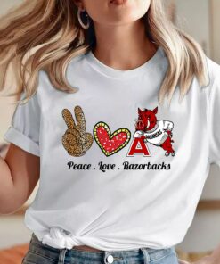 Peace Love Razorback Shirt, Arkansas Razorback Shirt, Arkansas Shirt, Razorbacks T-Shirt, Football Shirt, Woo Pig Sooie, Razorbacks Fan Gift