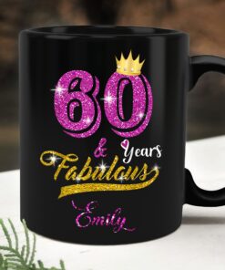Personalized 60th Birthday Queen Mug, Custom 60 Years Fabulous Birthday Mug, 60 Years Old Mug Gifts For Mom Dad Husband Wife Friends, Birthday Gifts Coffee Mug, 60th Birthday Gifts For Women Men