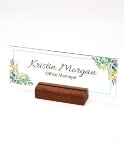 Personalized Acrylic Floral Desk Name Plate For Desk Best Gifts Idea For Boss, Daughter Coworker Teacher And Friends